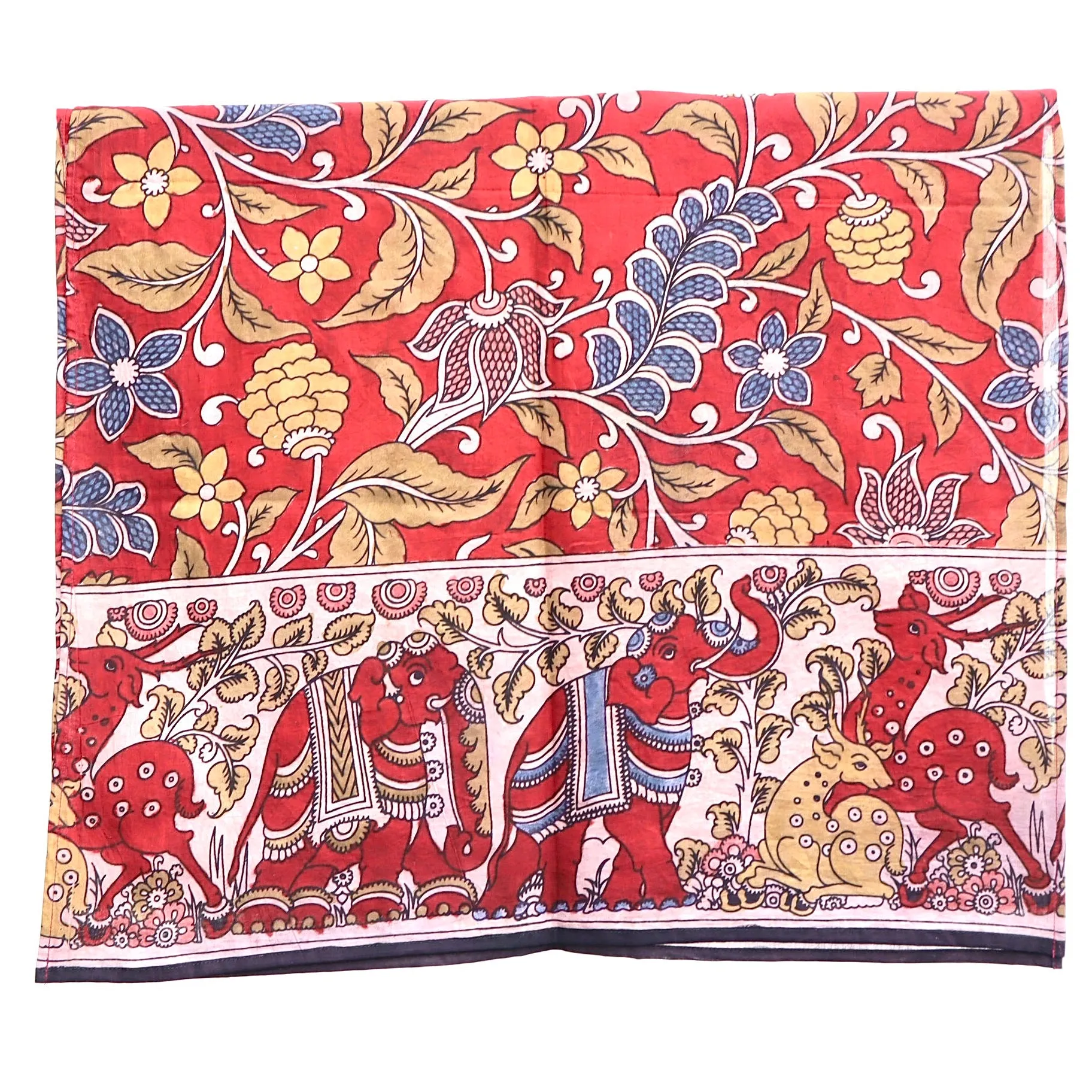 Floral Parade – Limited Edition Hand Painted Cotton Scarf(HS0007)