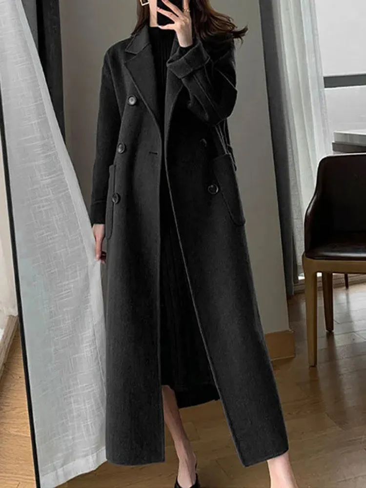 Flytonn-Fall Outfits Women Outwear Streetwear -hoco dresses homecoming dresses  women dress to impress -women's outerwear women's coat Woolen Casual Women Faux Wool Fashion Long Coat