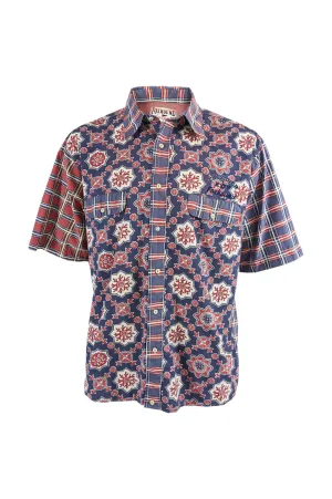 Foxhound Vintage Mens Blue & Red Patterned Shirt, 1980s