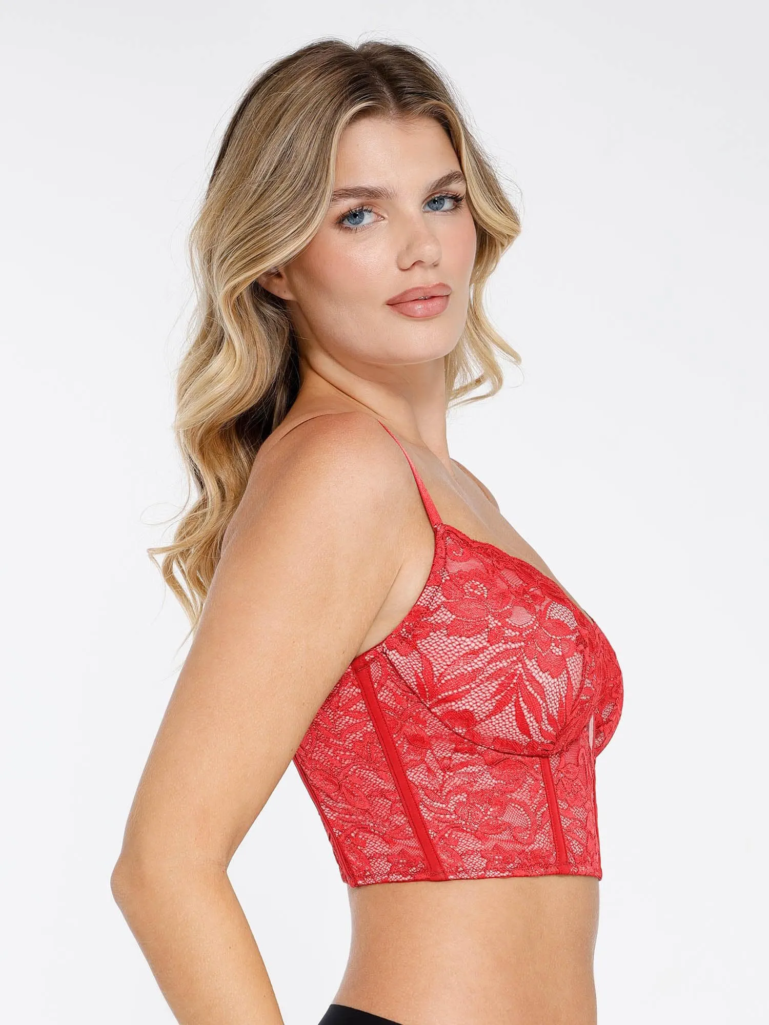 Full Coverage Longline Underwire Lace Bralette