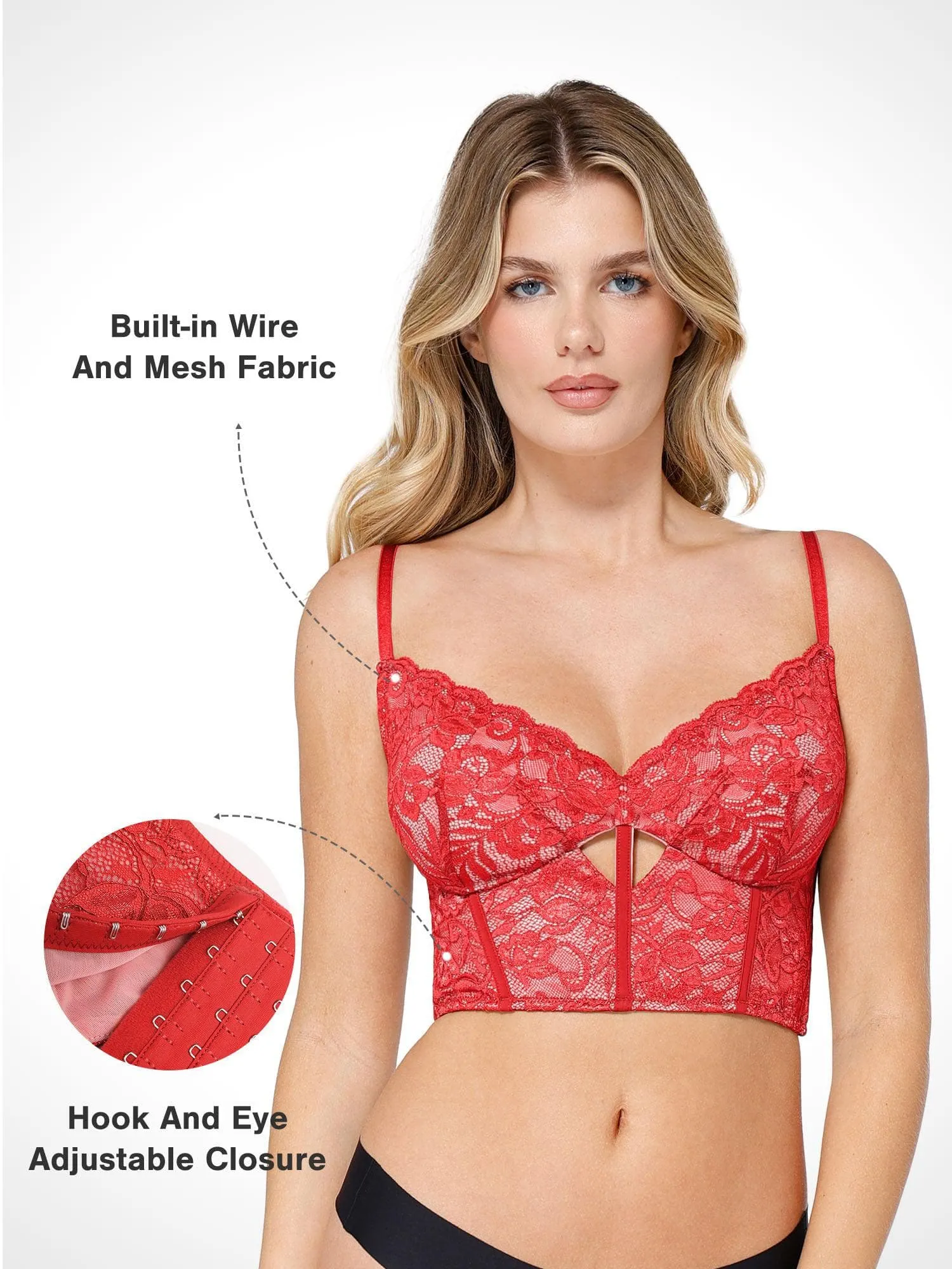 Full Coverage Longline Underwire Lace Bralette