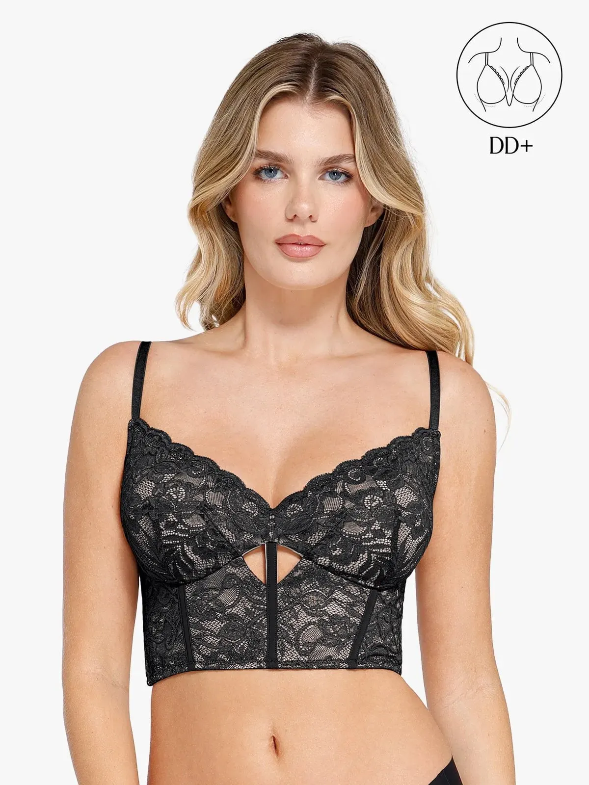 Full Coverage Longline Underwire Lace Bralette