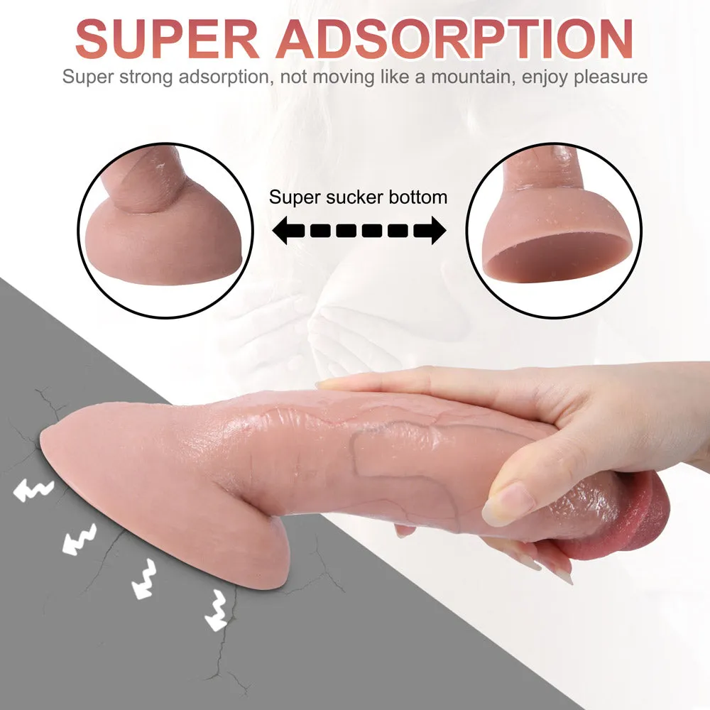 G19 Ultra Realistic Dual Density Liquid Silicone Suction Cup Dildo with Blushed Head 8.5 Inch