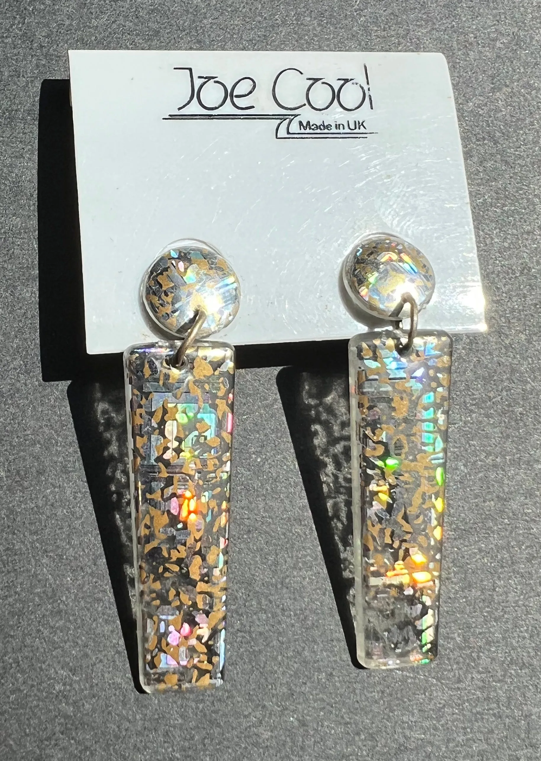 Genuine 1980s Glittery Perspex Earrings - Perfect for The Disco