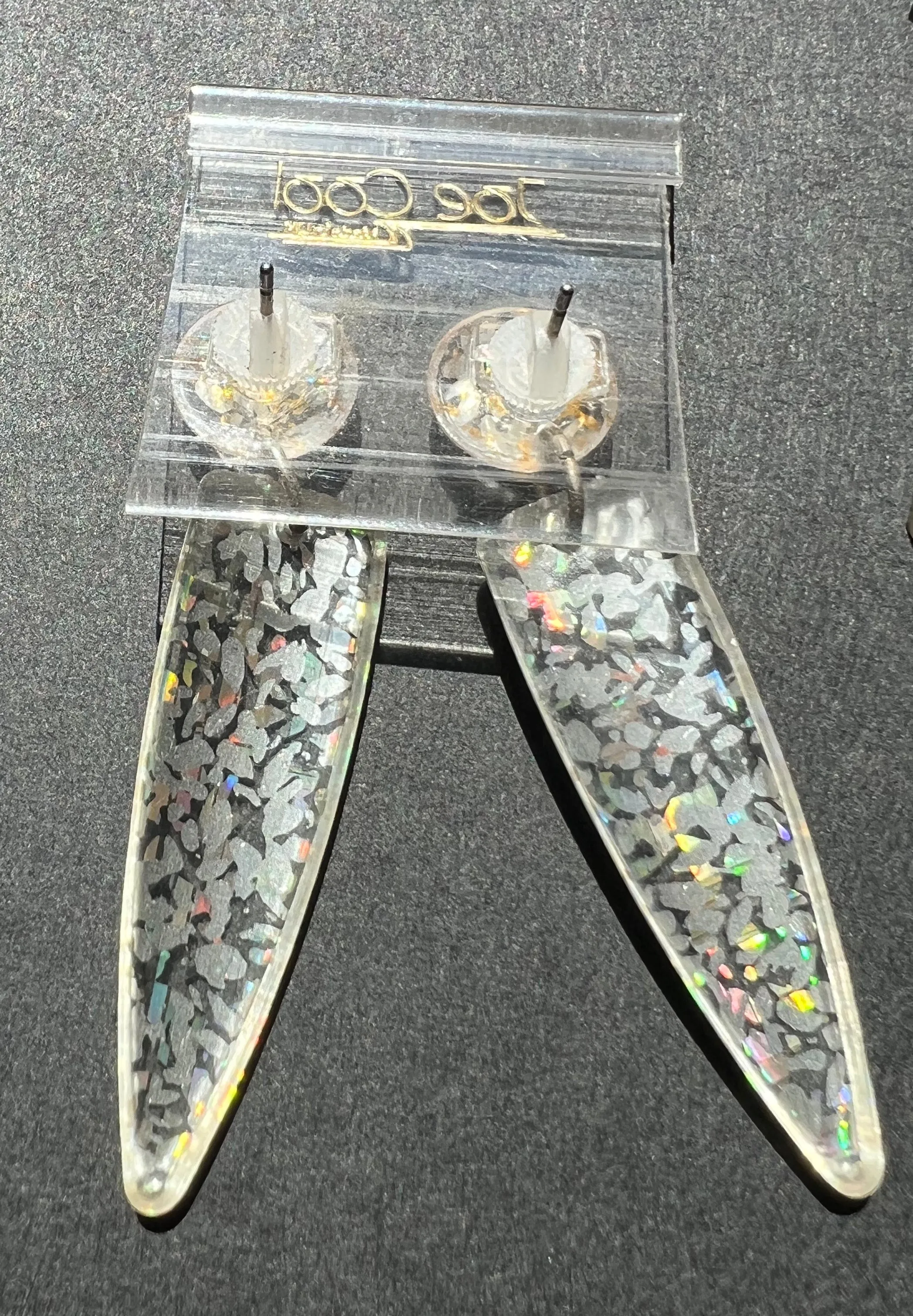 Genuine 1980s Glittery Perspex Earrings - Perfect for The Disco