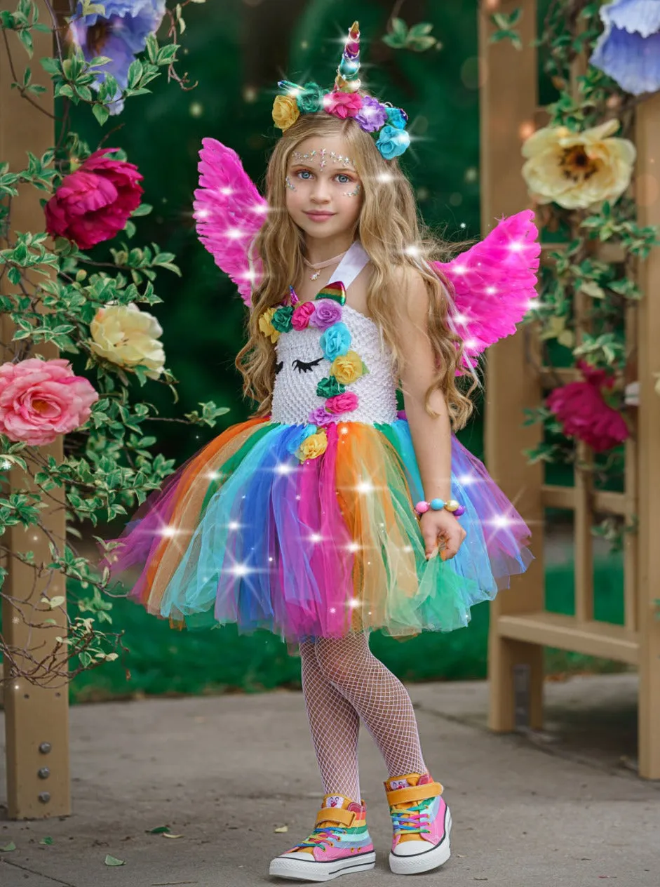 Girls The Unicorn of Light LED Tutu Dress and Headband Set