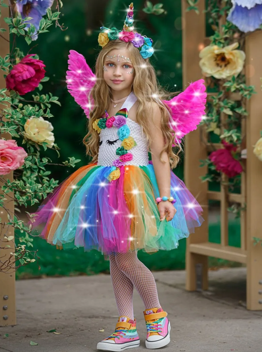 Girls The Unicorn of Light LED Tutu Dress and Headband Set