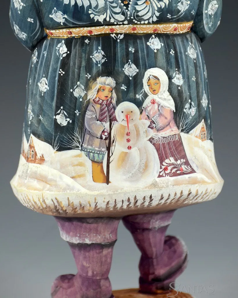 Grandfather Frost and Violin Russian Santa Carving