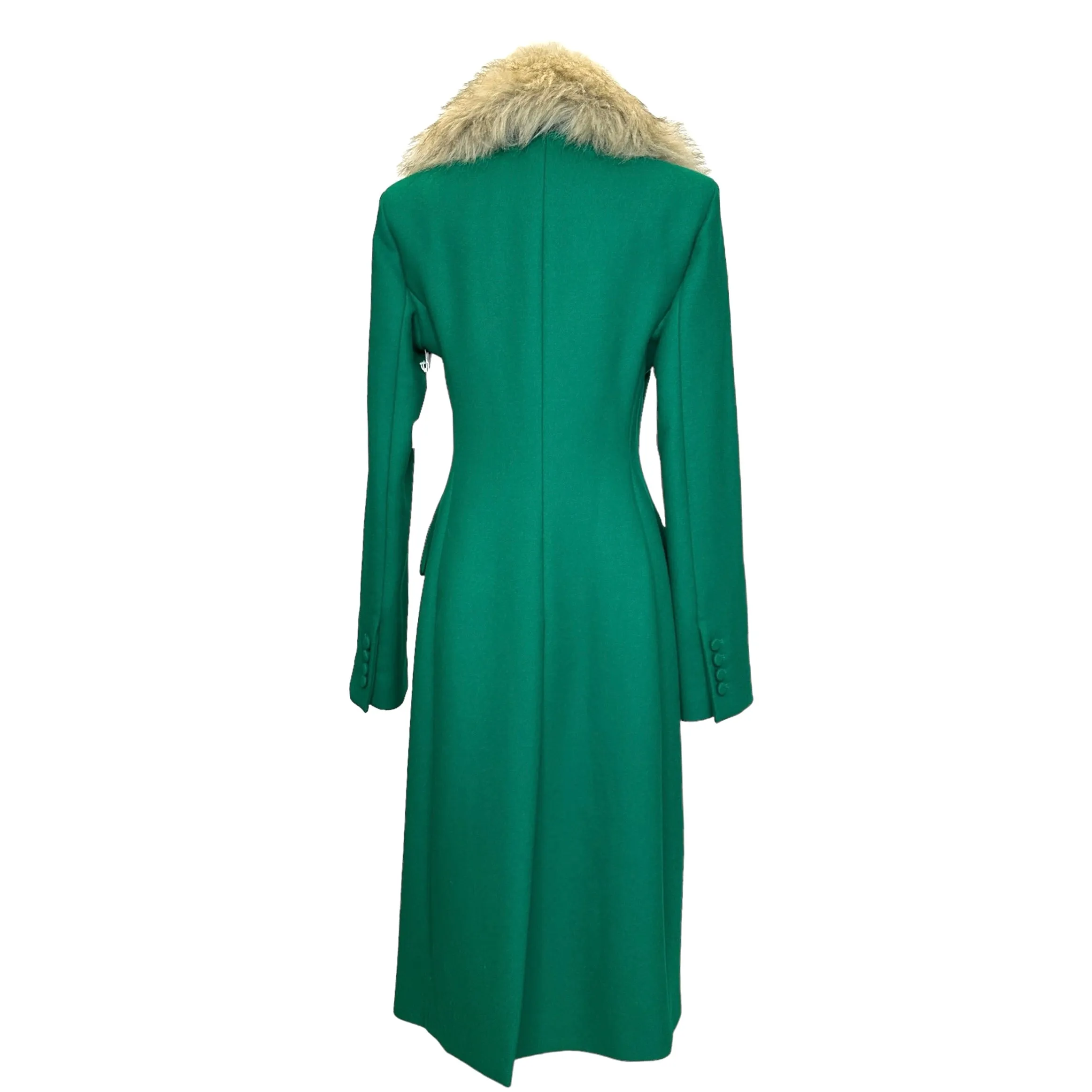 Green Wool Coat w/Faux-Fur - 6