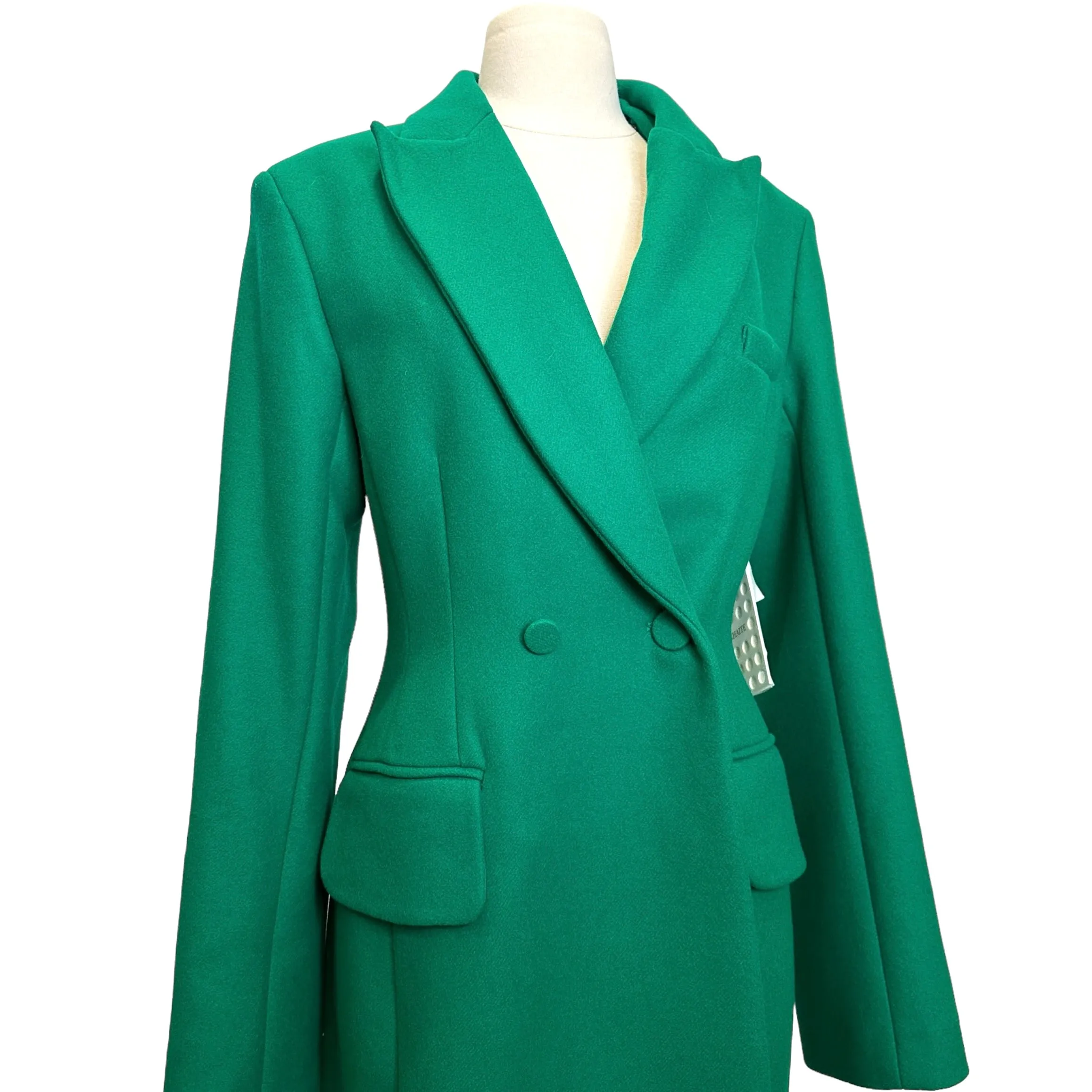 Green Wool Coat w/Faux-Fur - 6