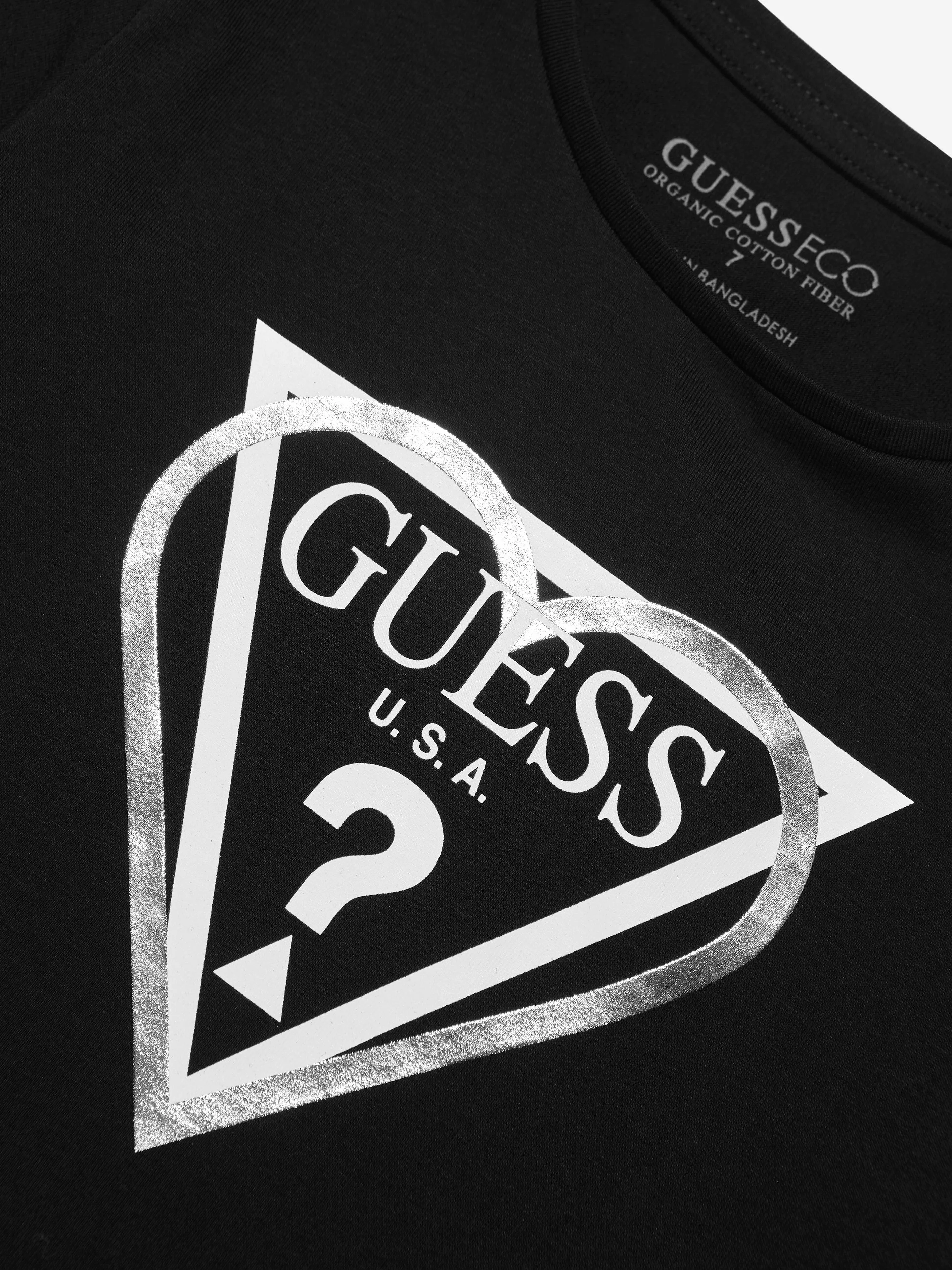 Guess Girls Logo T-Shirt in Black