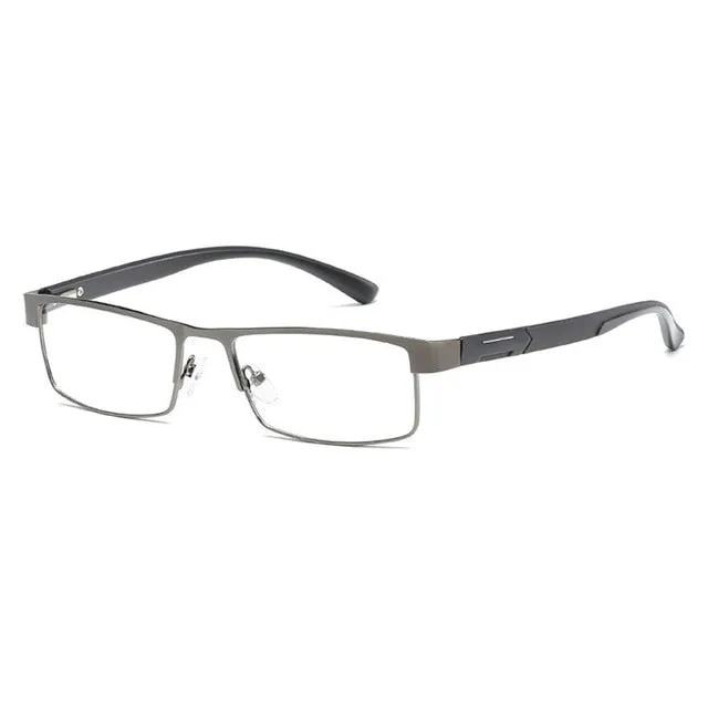 Handoer Men's Full Rim Square Titanium Alloy Reading Glasses A070