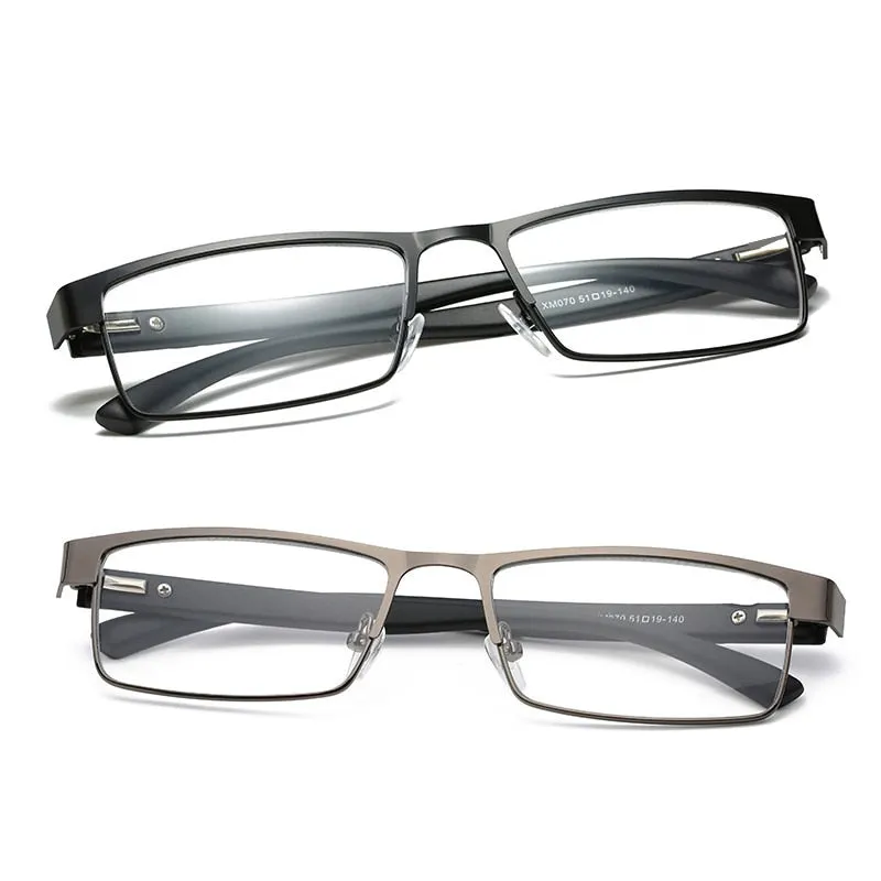 Handoer Men's Full Rim Square Titanium Alloy Reading Glasses A070