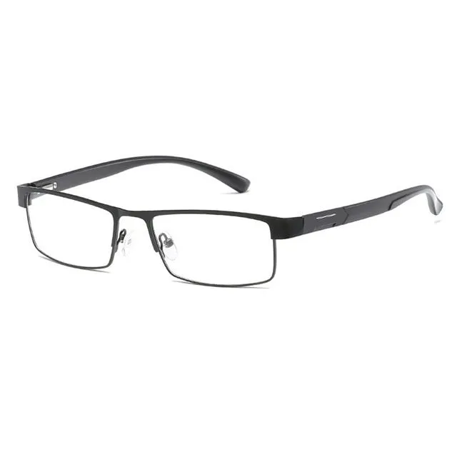 Handoer Men's Full Rim Square Titanium Alloy Reading Glasses A070