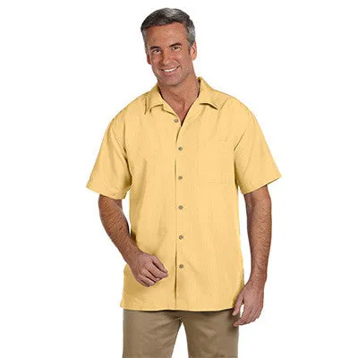 Harriton Mens Barbados Textured Camp Shirt