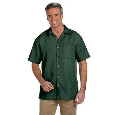 Harriton Mens Barbados Textured Camp Shirt