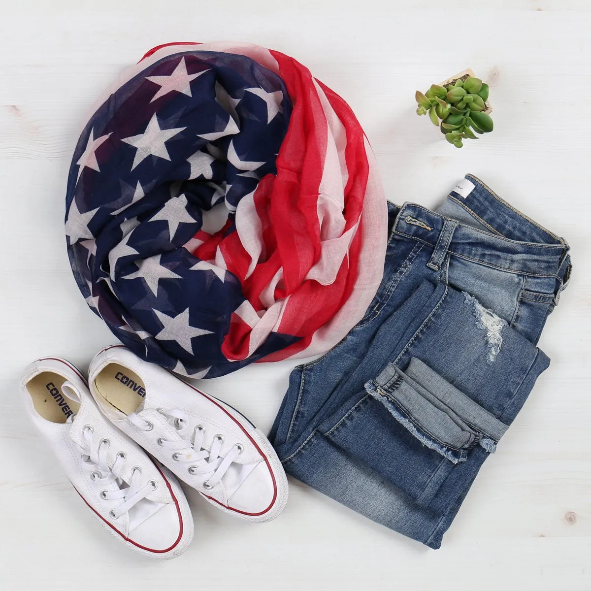 Hdf2486 -  American Flag Infinity Scarf