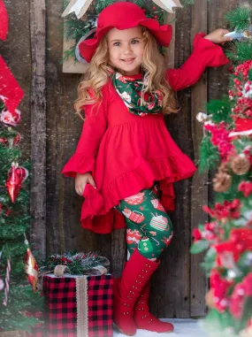 Hot Cocoa And Holiday Mugs Tunic, Scarf, And Legging Set