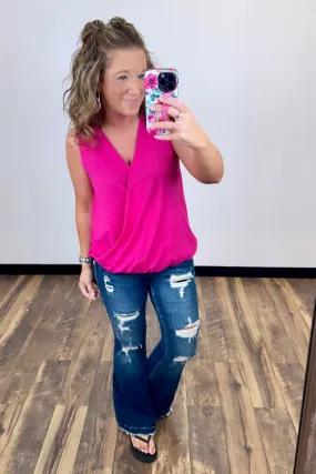 Hot Pink Crossover Tank