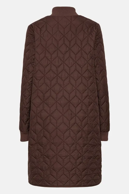 Ilse Jacobsen Long Quilted Coat - Ebony