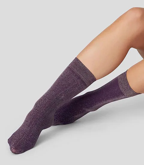 Ines Shimmery Socks - Plum