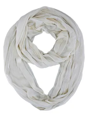 Ivory Double Sided Metallic Infinity Scarf