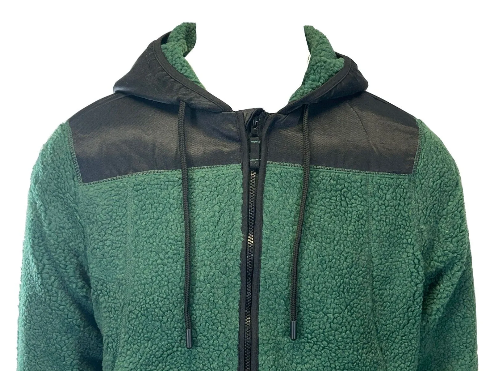 Jack & Jones Men's Green Jacket Authentic Sherpa Teddy Fleece (S03)