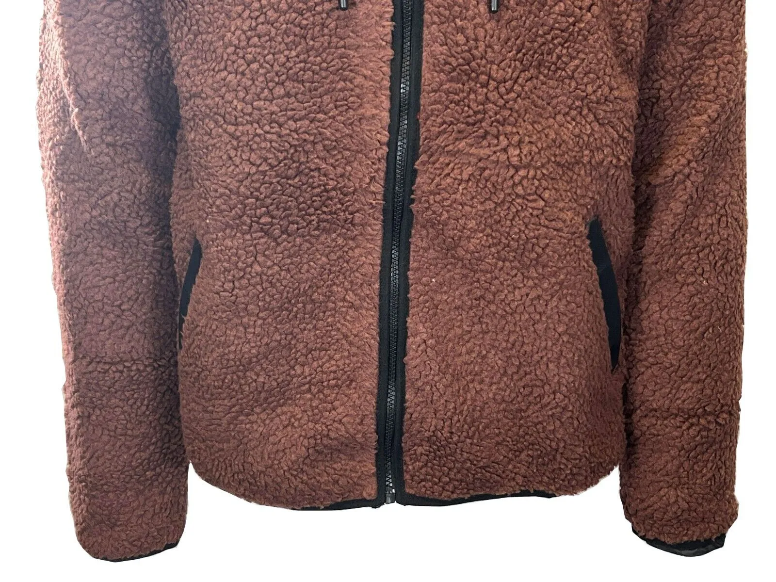 Jack & Jones Men's Maroon Jacket Authentic Sherpa Teddy Fleece (S04)