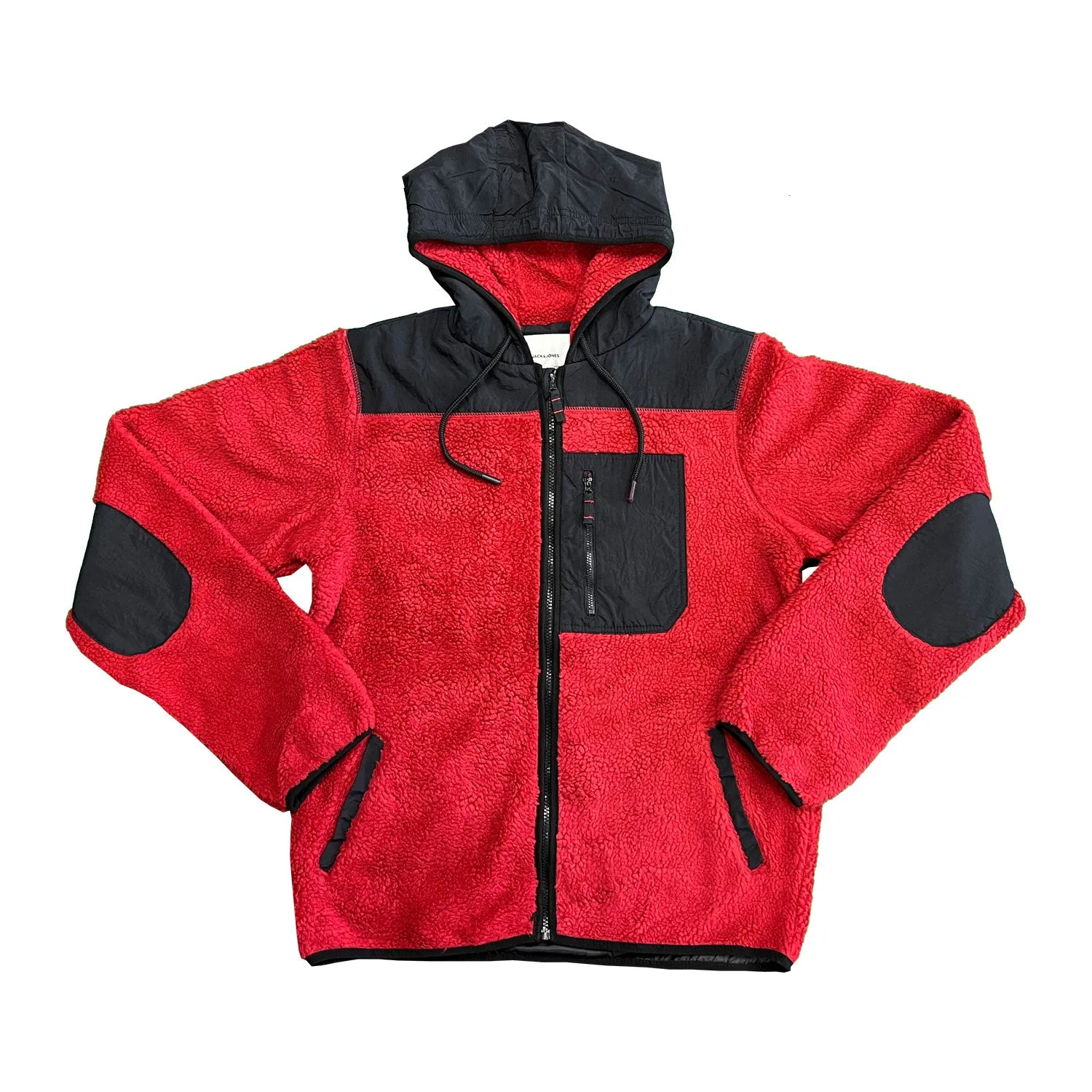 Jack & Jones Men's Red Jacket Authentic Sherpa Teddy Fleece (S02)