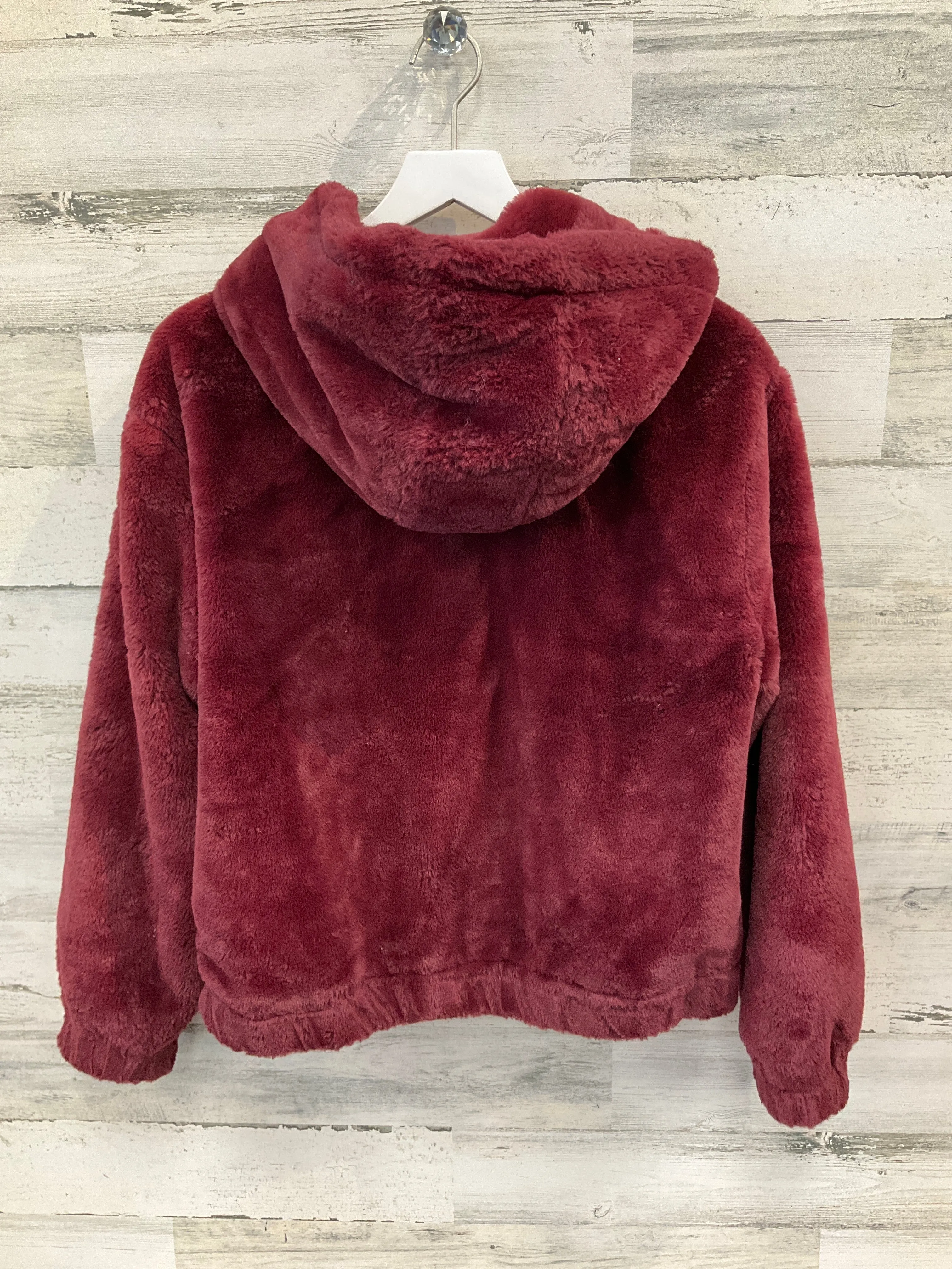 Jacket Faux Fur & Sherpa By Clothes Mentor In Red, Size: M