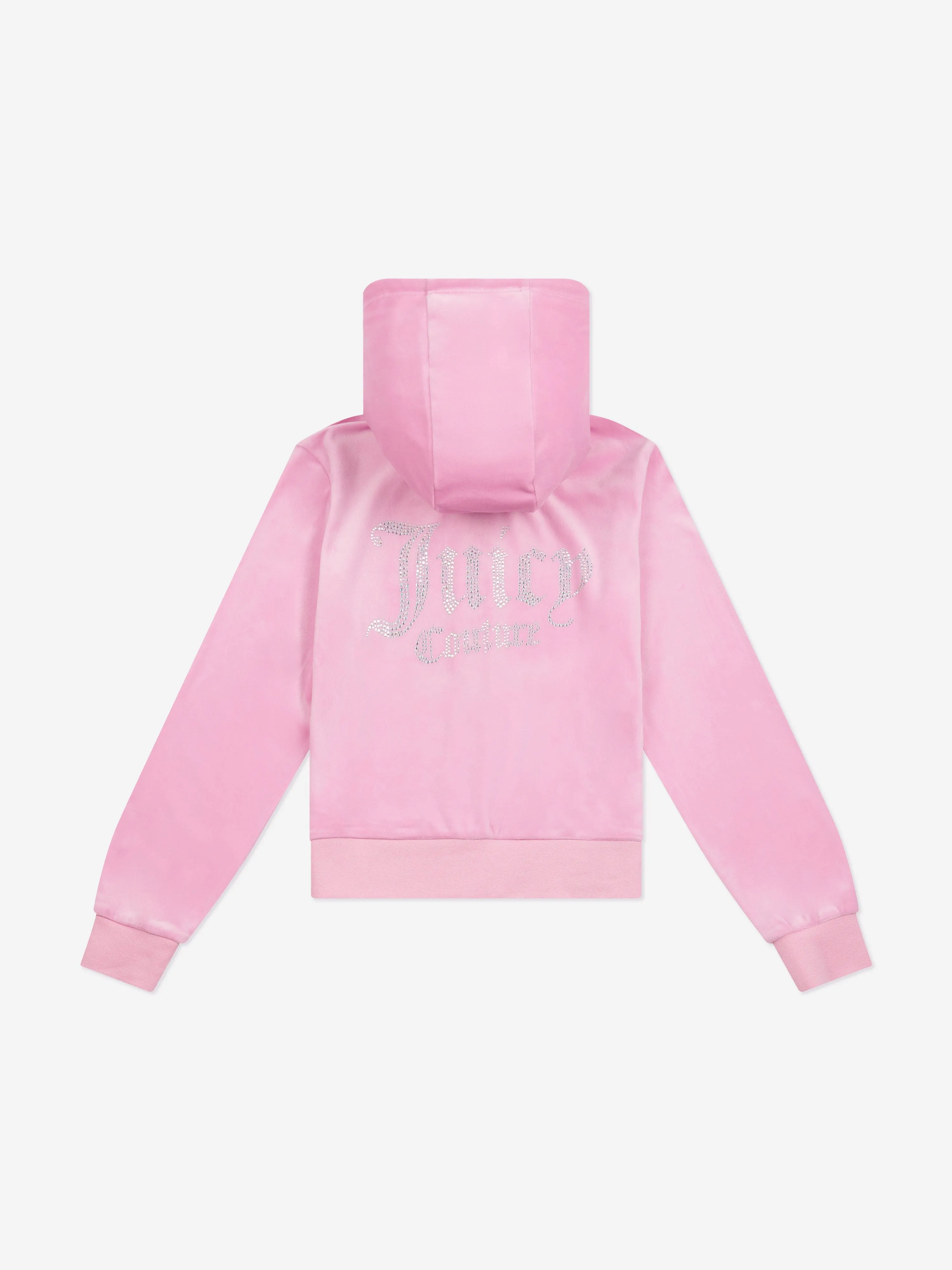 Juicy Couture Girls Diamante Logo Zip Up Top in Pink