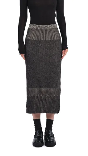 Knitted Two Tone Pencil Skirt