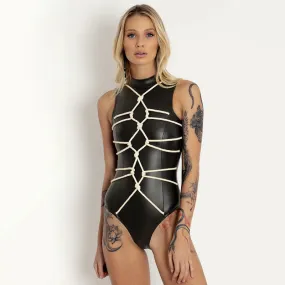 Knots Of Fun Leather Bodysuit