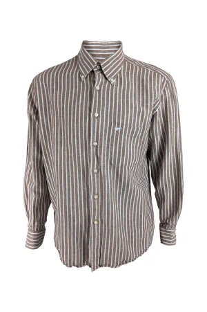 Krizia Vintage Mens Long Sleeve Striped Shirt, 1990s