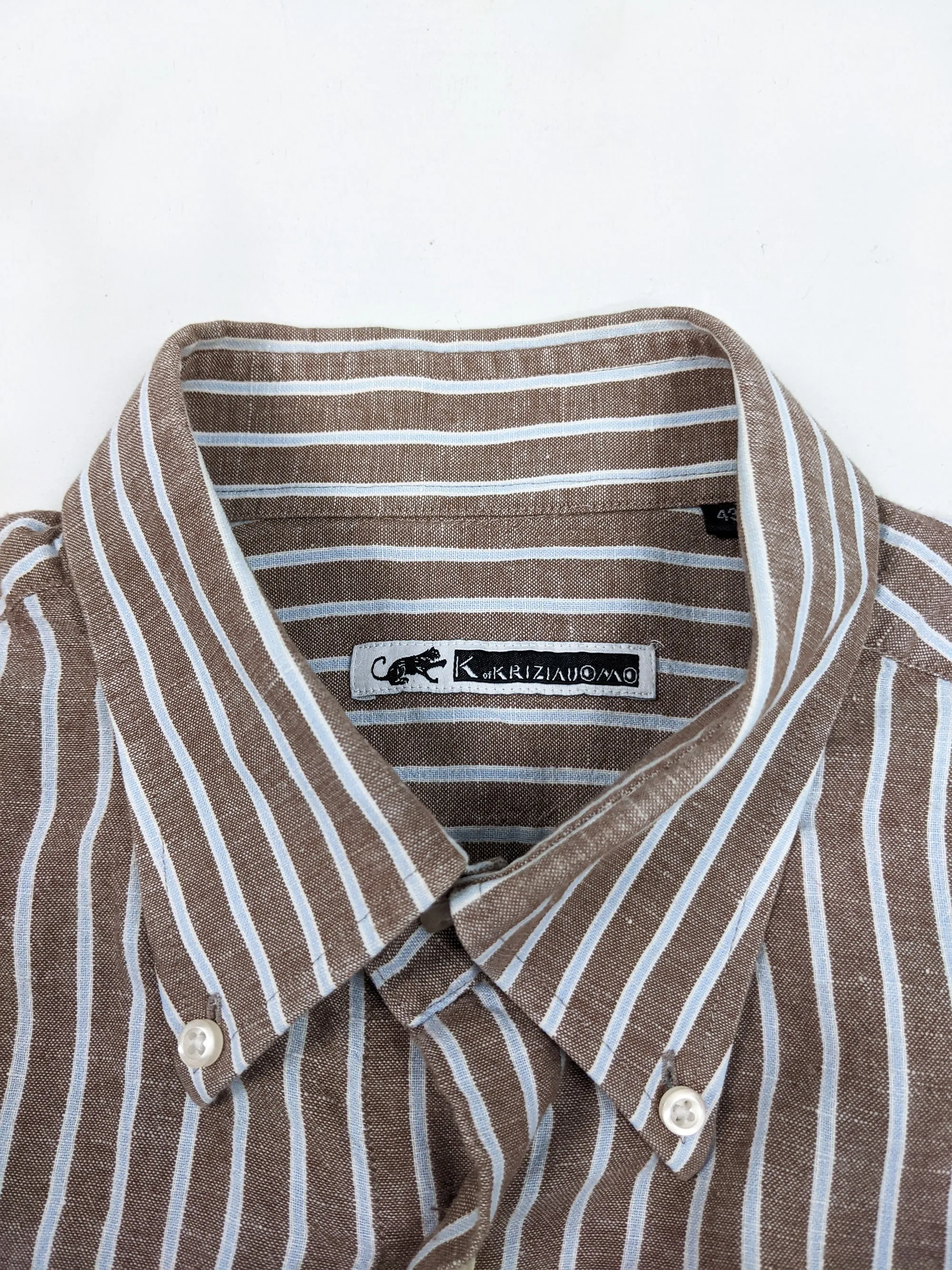 Krizia Vintage Mens Long Sleeve Striped Shirt, 1990s