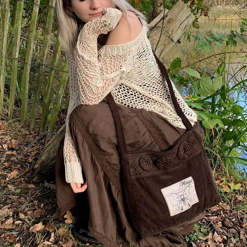 Lace-Infused Mocha Style Pleated Skirt