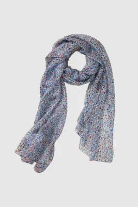 Leopard Print Scarf in Cornet Blue