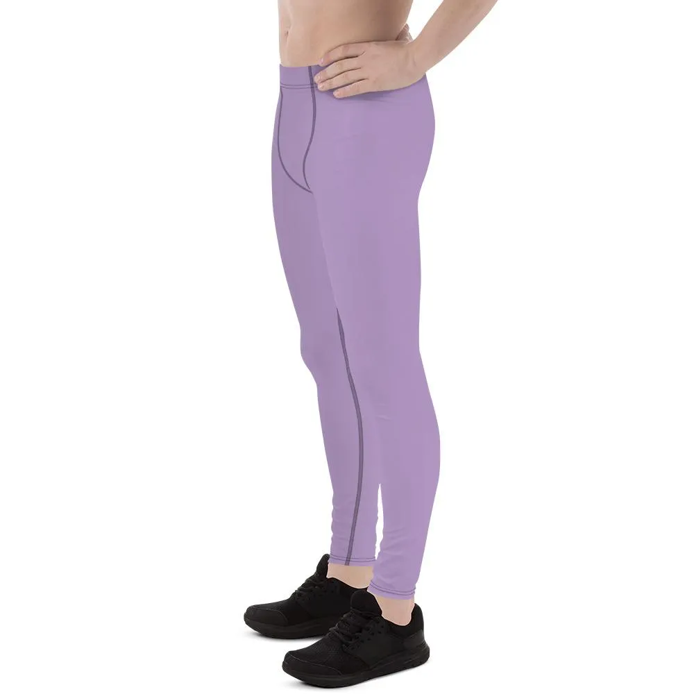 Light Pastel Purple Meggings, Purple Solid Color Compression Men Tights Men's Leggings- Made in USA/EU/MX