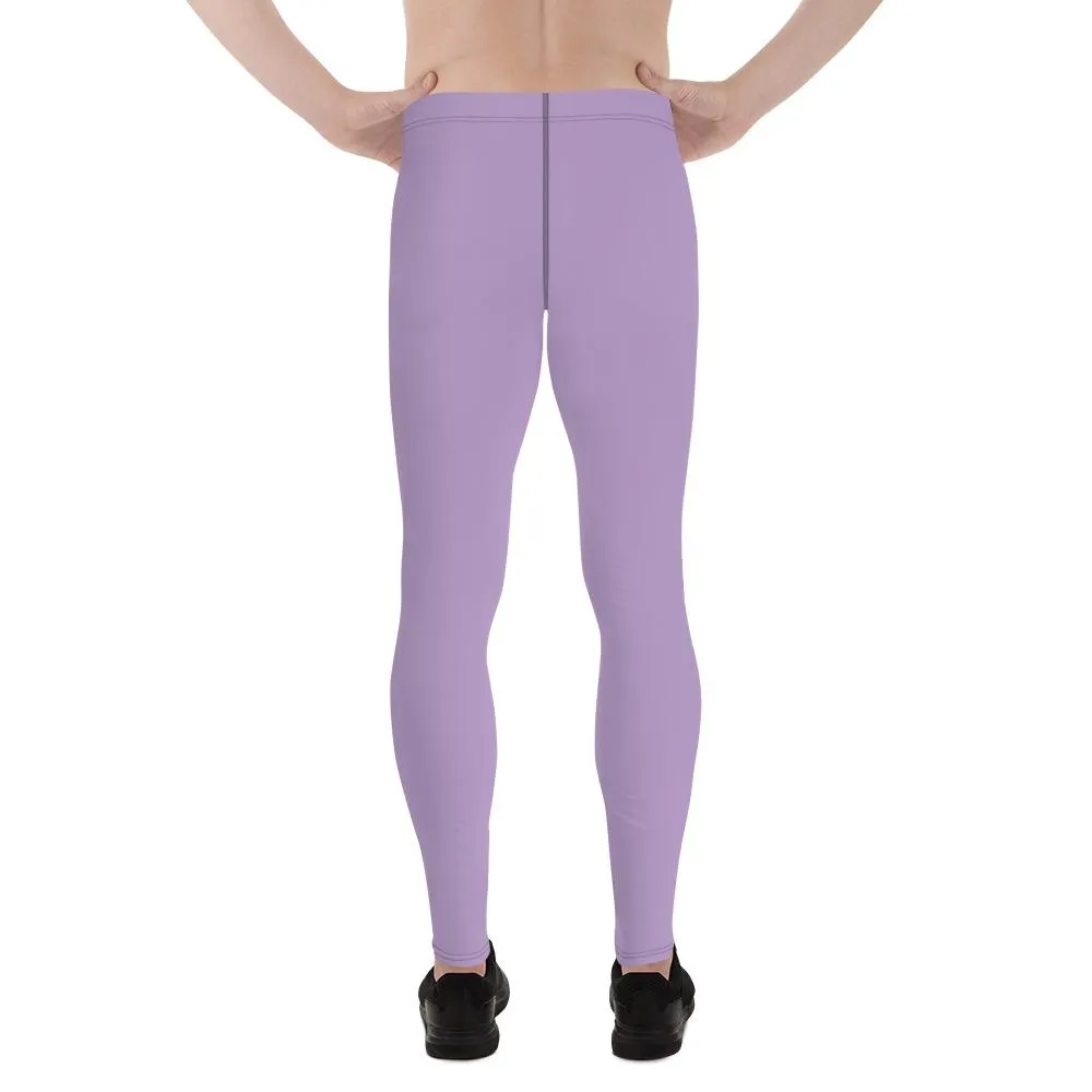 Light Pastel Purple Meggings, Purple Solid Color Compression Men Tights Men's Leggings- Made in USA/EU/MX