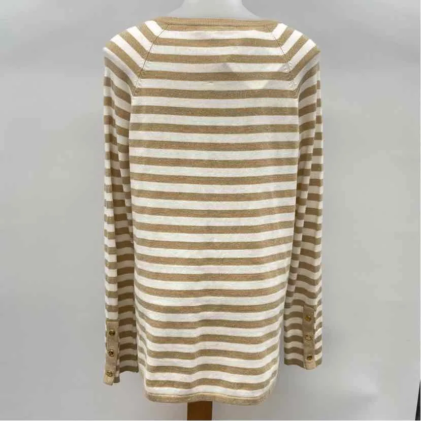 Lilly Pulitzer Women's Size M Gold Stripe Long Sleeve Shirt