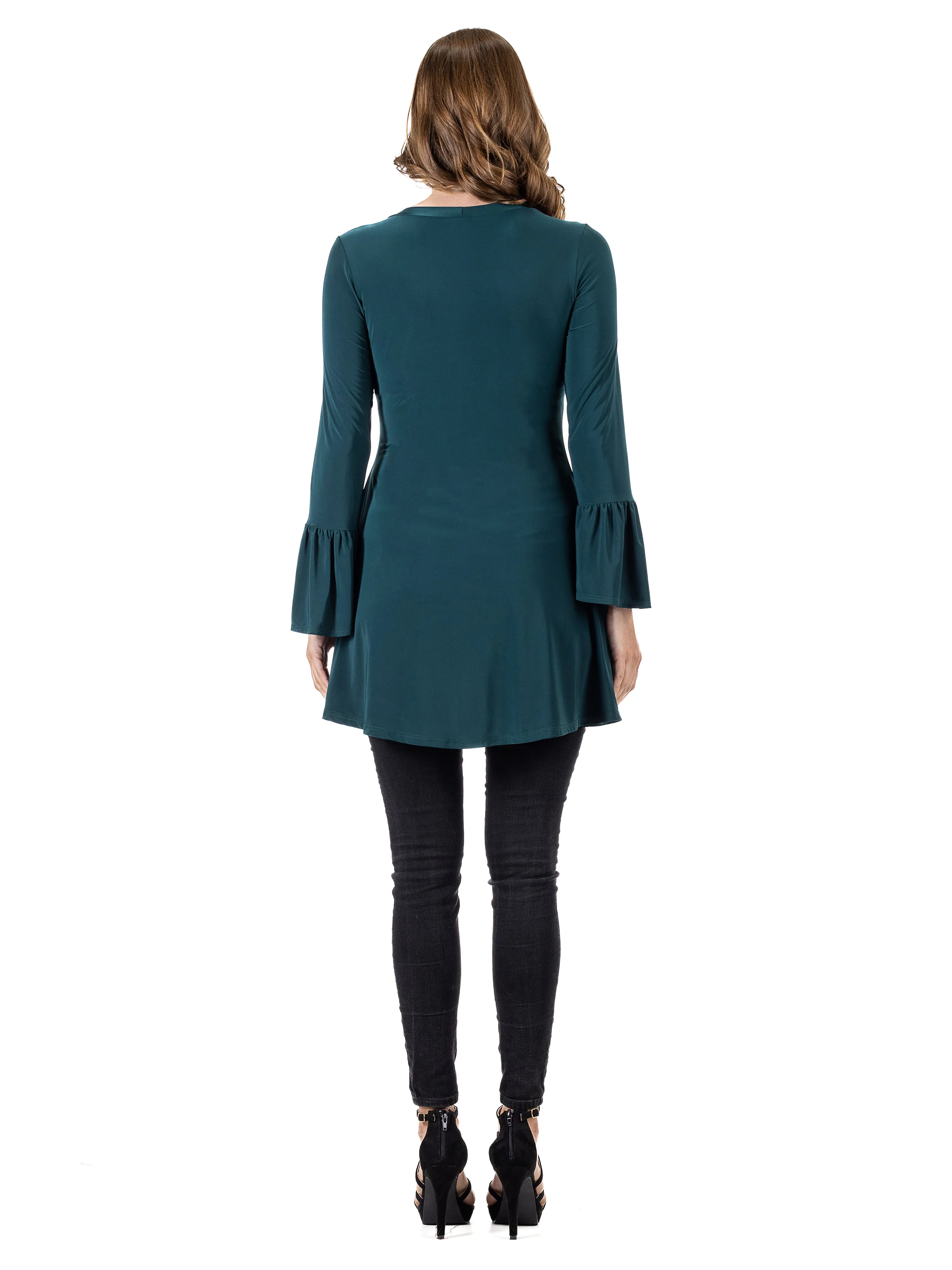 Long Bell Sleeve High Low Tunic Top