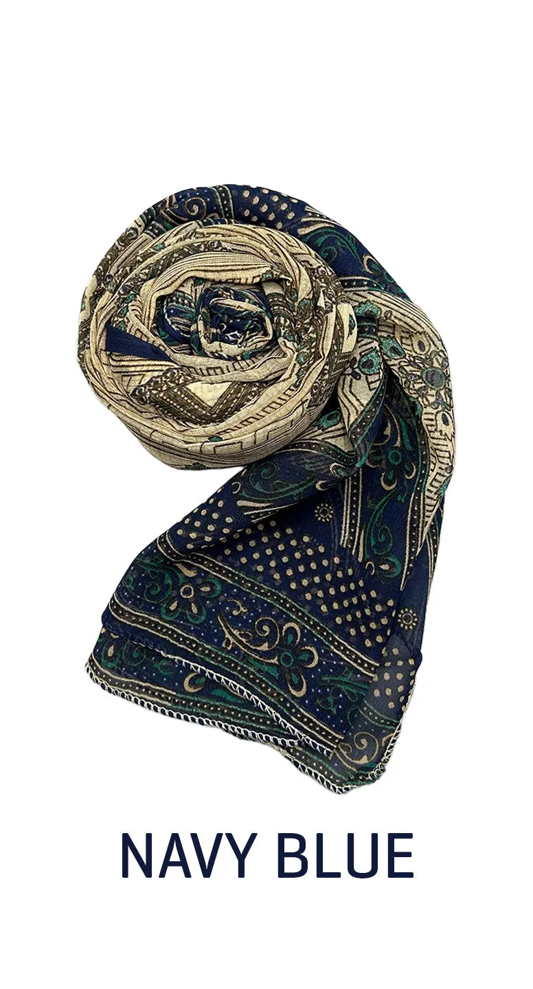 Long Patterned Scarf - amiiraa