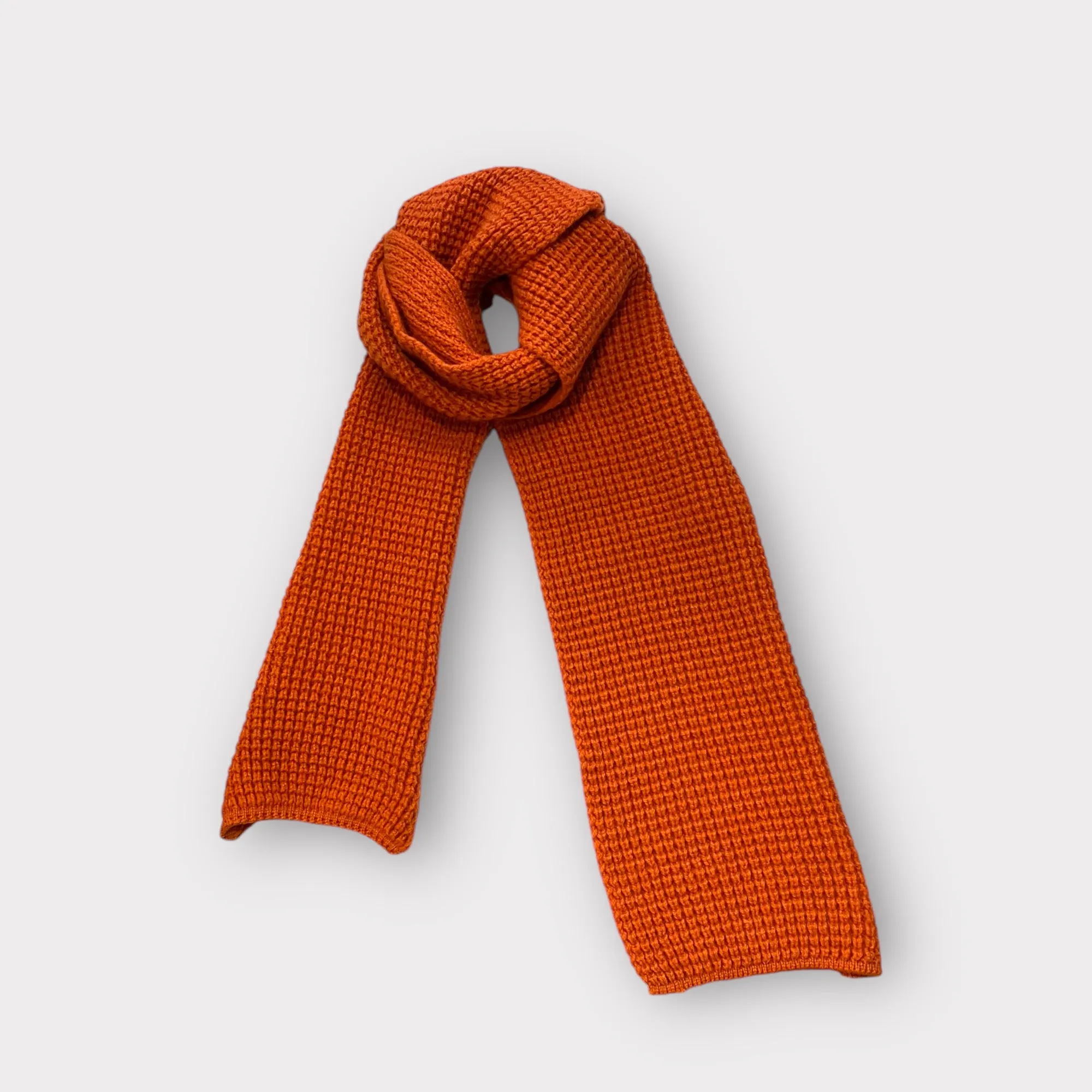 Mackie Oban Pineapple Stitch Scarf Orange Glow