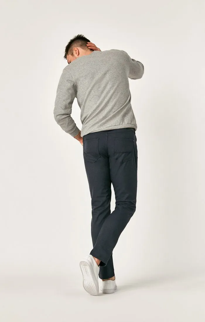 MARCUS SLIM STRAIGHT LEG IN NAVY FEATHER TWEED