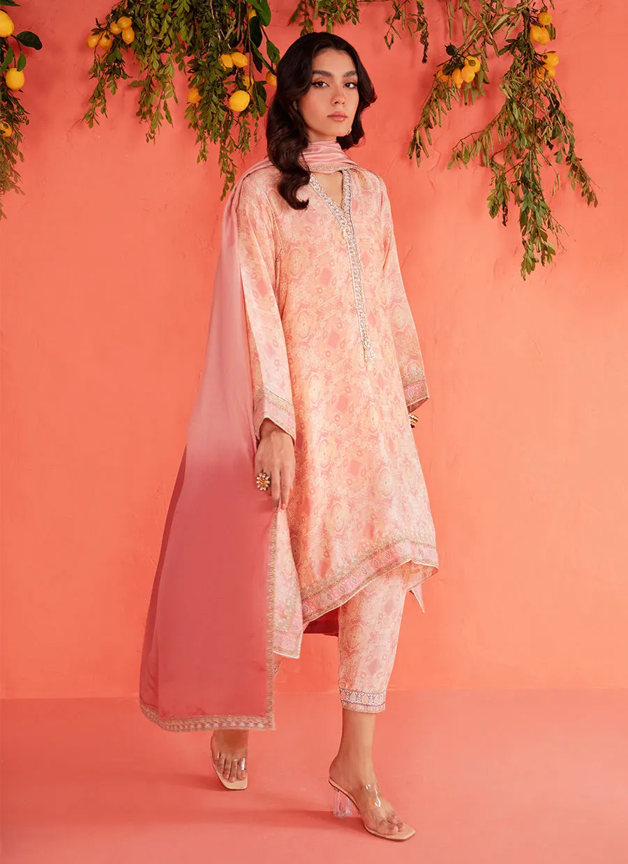 Mayna Festive Luxe Pret 23 - Mona Blush Shirt And Dupatta