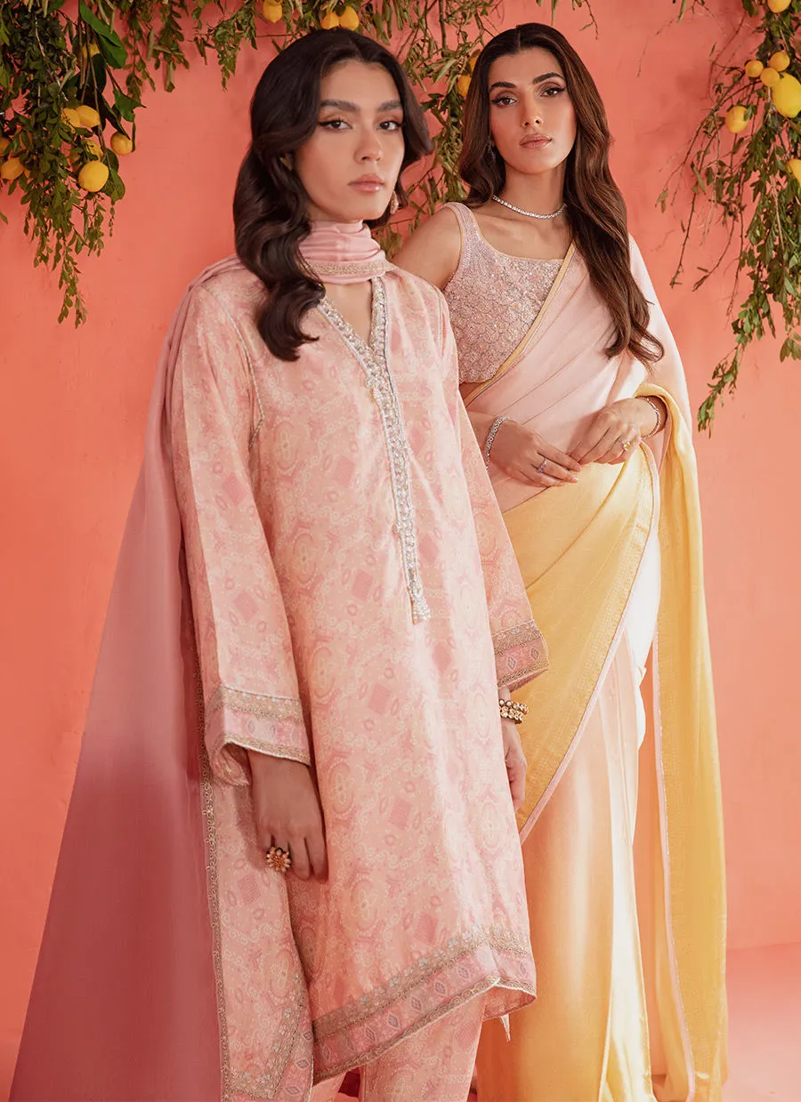 Mayna Festive Luxe Pret 23 - Mona Blush Shirt And Dupatta