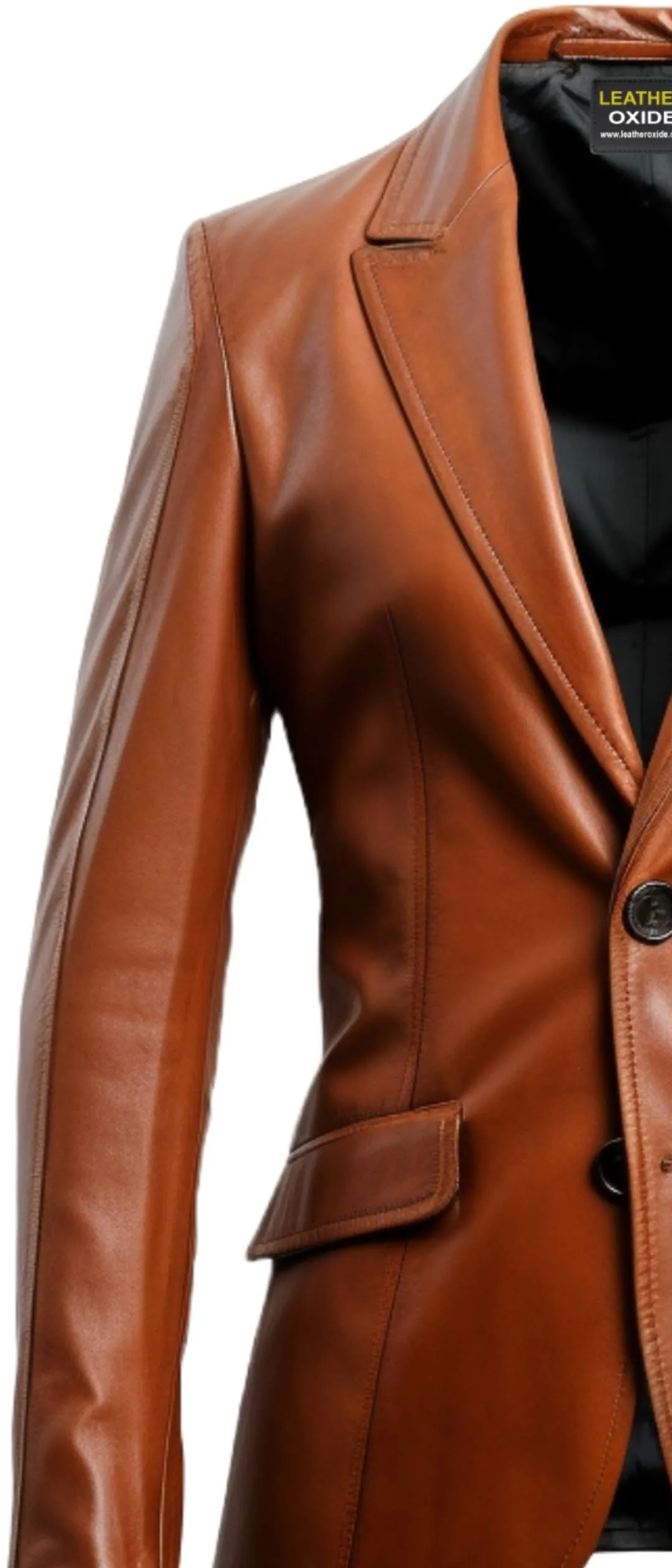 Men Brown Leather Blazer - Leather Blazer for Men