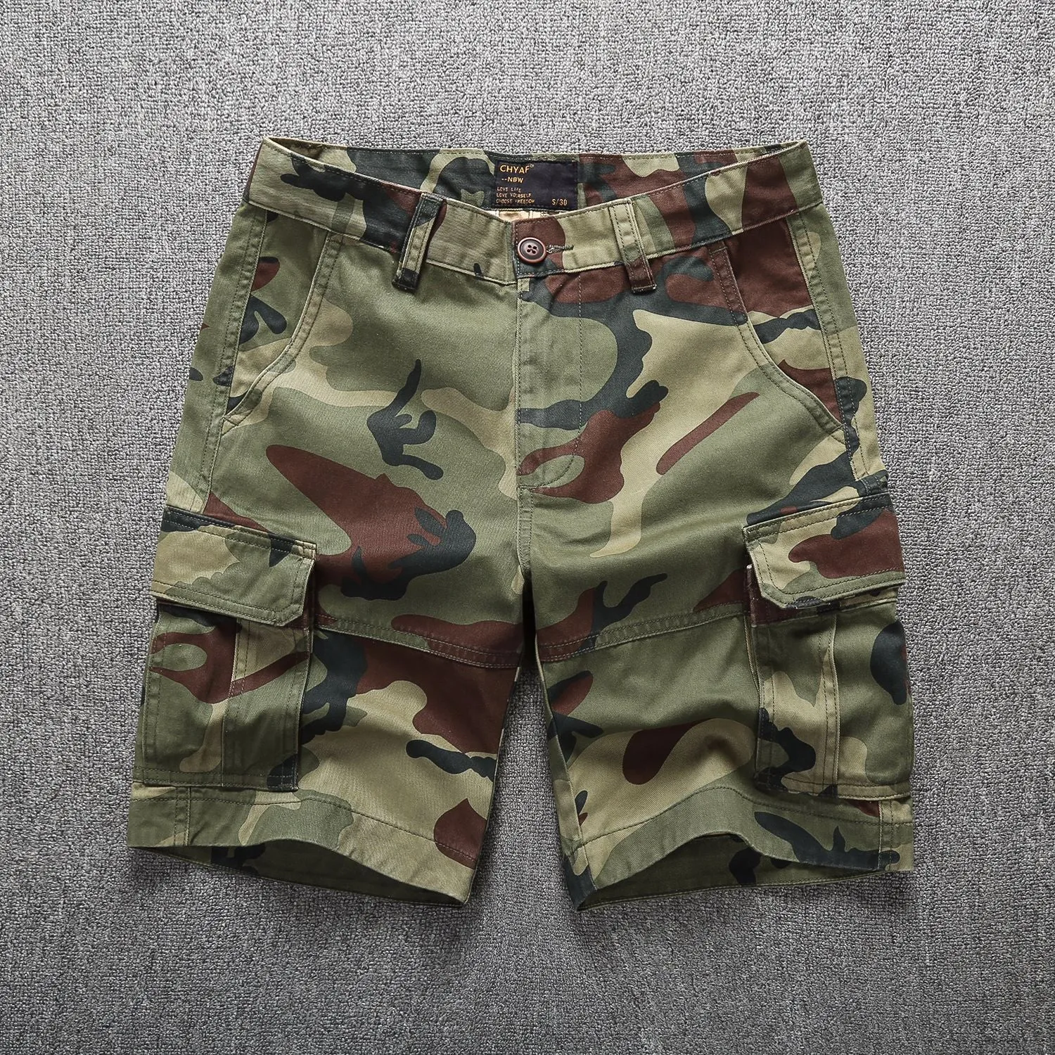 Men's Bermuda Cargo Shorts Camouflage Multi-Pocket Combat Shorts | 206