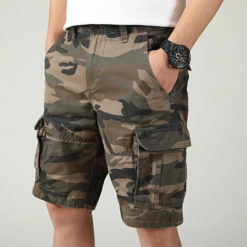 Men's Bermuda Cargo Shorts Camouflage Multi-Pocket Combat Shorts | 206