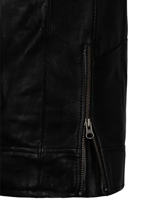 Men’s Black Leather Biker Vest